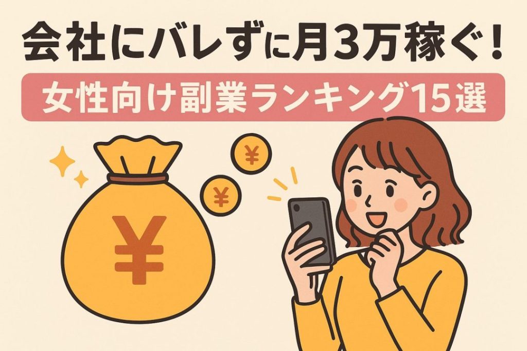 会社にバレずに月3万円稼ぐ！女性向け副業ランキング15選 | UREBAラボ