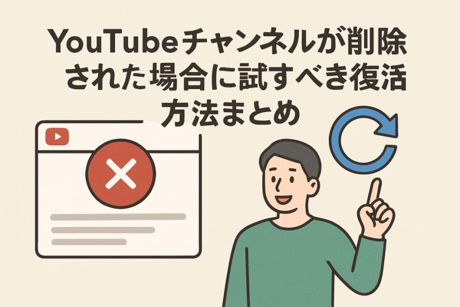 YouTubeチャンネルが削除された場合に試すべき復活方法まとめ