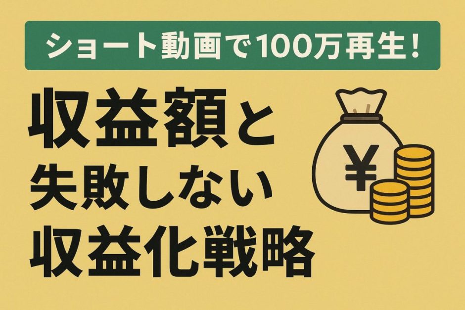 ショート動画で100万再生！収益額と失敗しない収益化戦略