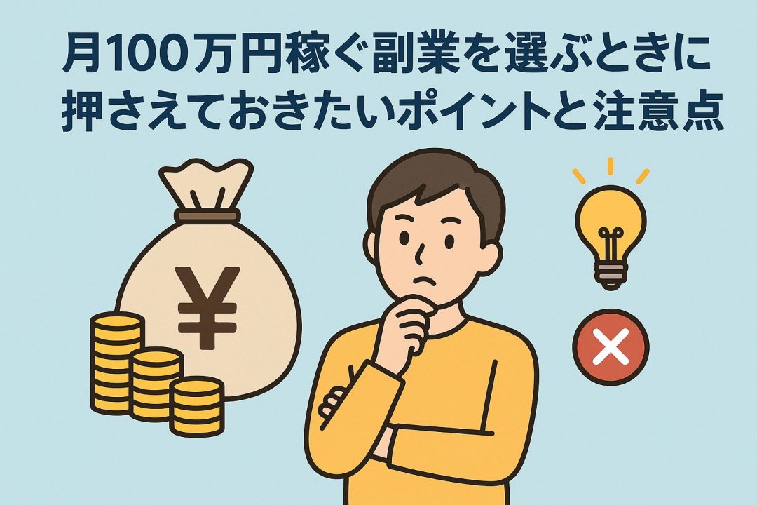月100万円稼ぐ副業を選ぶときに押さえておきたいポイントと注意点